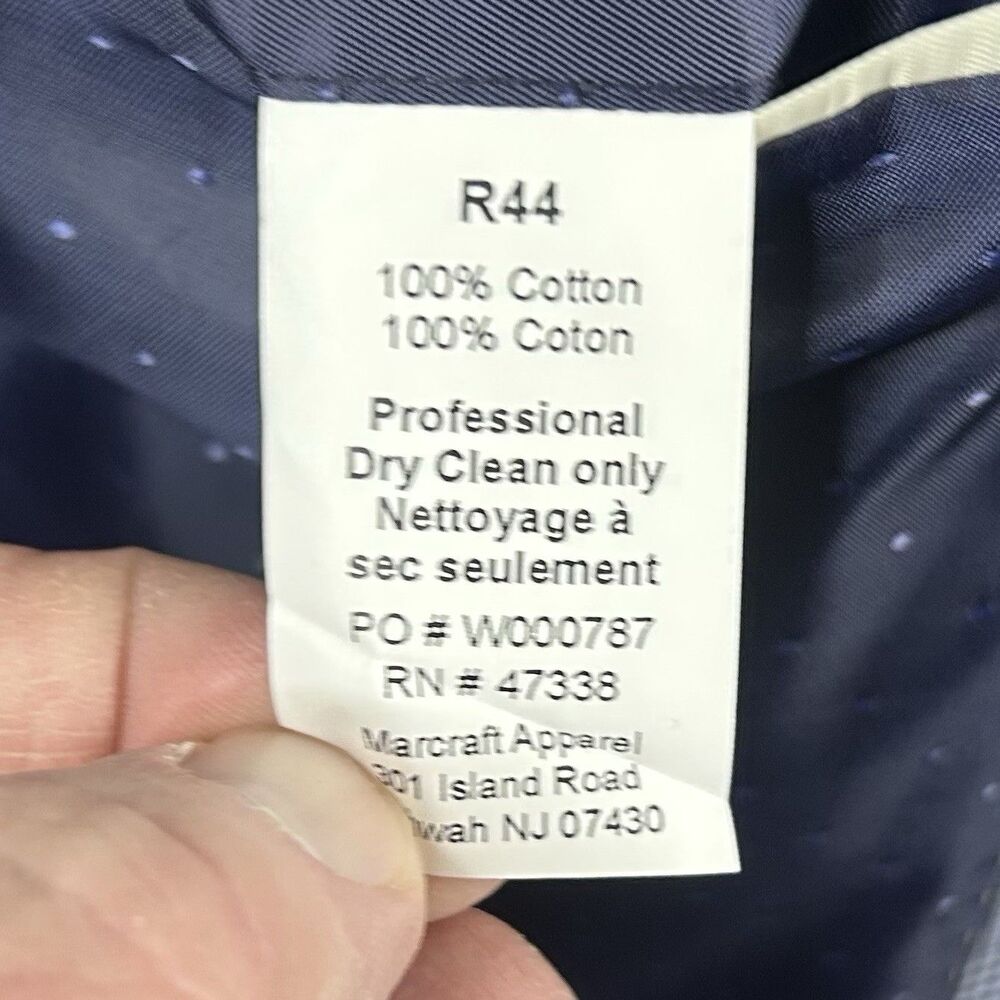 Tommy Hilfiger 44R Sport Coat Blue Glen Plaid 100% Cotton Two Button Vented - Picture 4 of 8